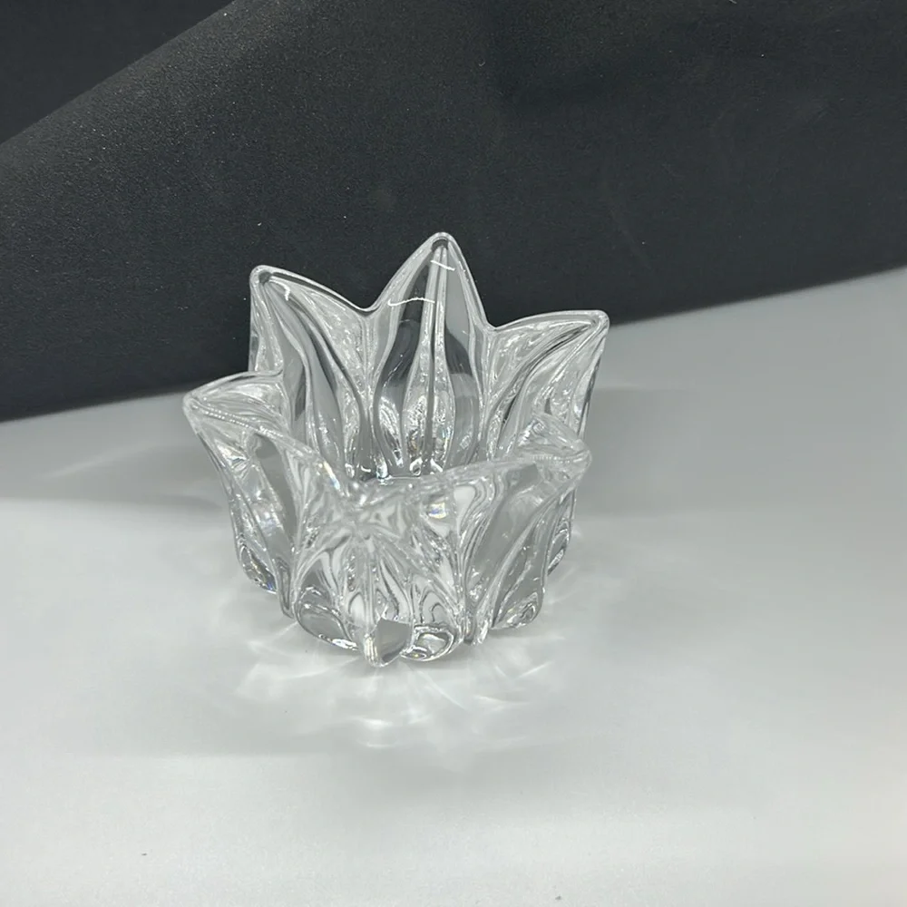 KOSTA BODA Crystal Clear Tulip Flower Votive Candle Holder Sweden 3 x 3 3/4